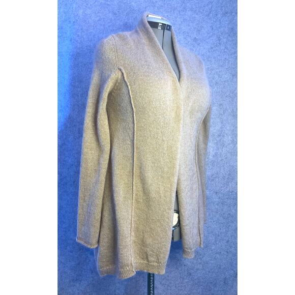 August Silk Cardigan, Tan And Gold Holiday Sweater, Women’s XL, Wool Blend - Picture 12 of 12